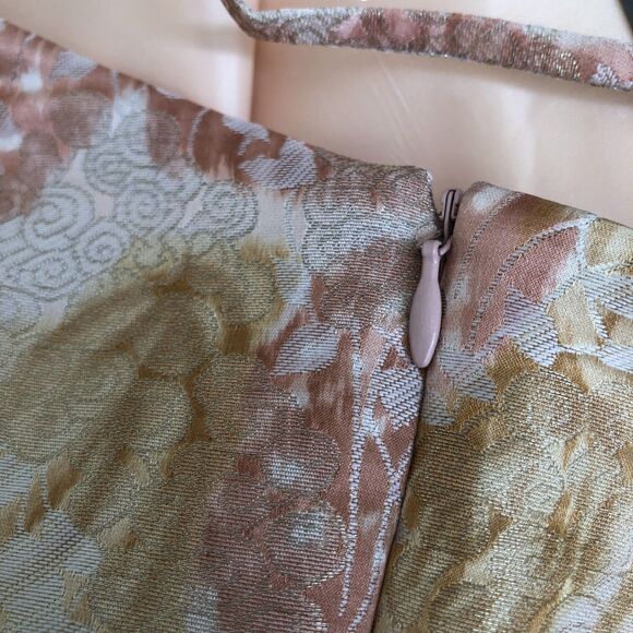 Ann Taylor Pink Floral Brocade Silk Blend Cocktail Wedding‎ Guest Dress  Sz 12 - Picture 11 of 16